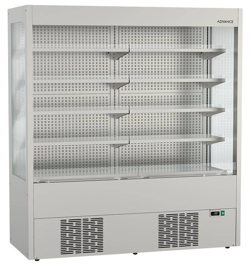 ADVANCE MD K 180 HG N U Multideck refrigerator with Black and Clear Glass End Panels